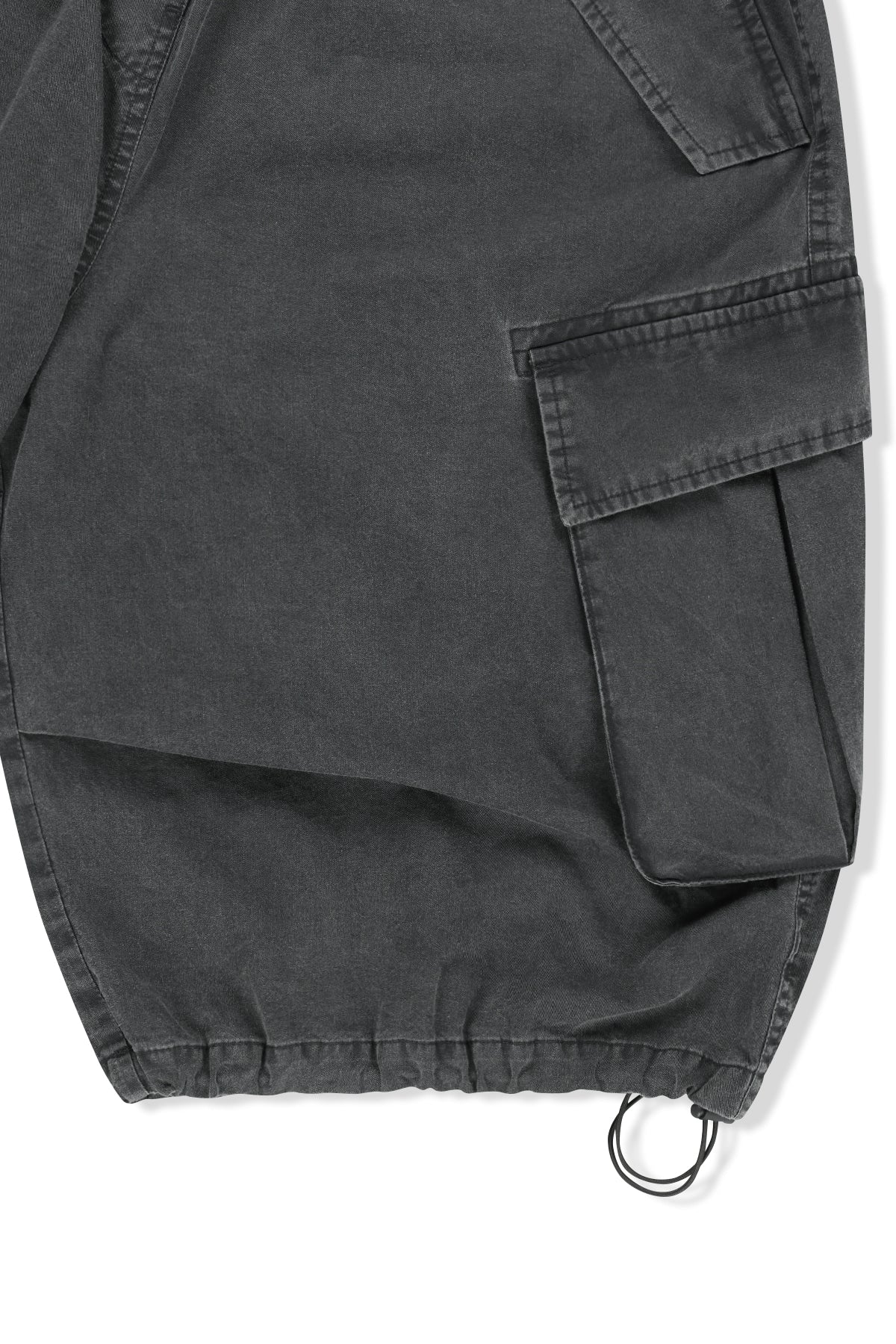 Matin Kim - Washed Cotton Patch Pocket Bermuda Pants (Charcoal) product image 4 | TRAB K-Fashion Australia