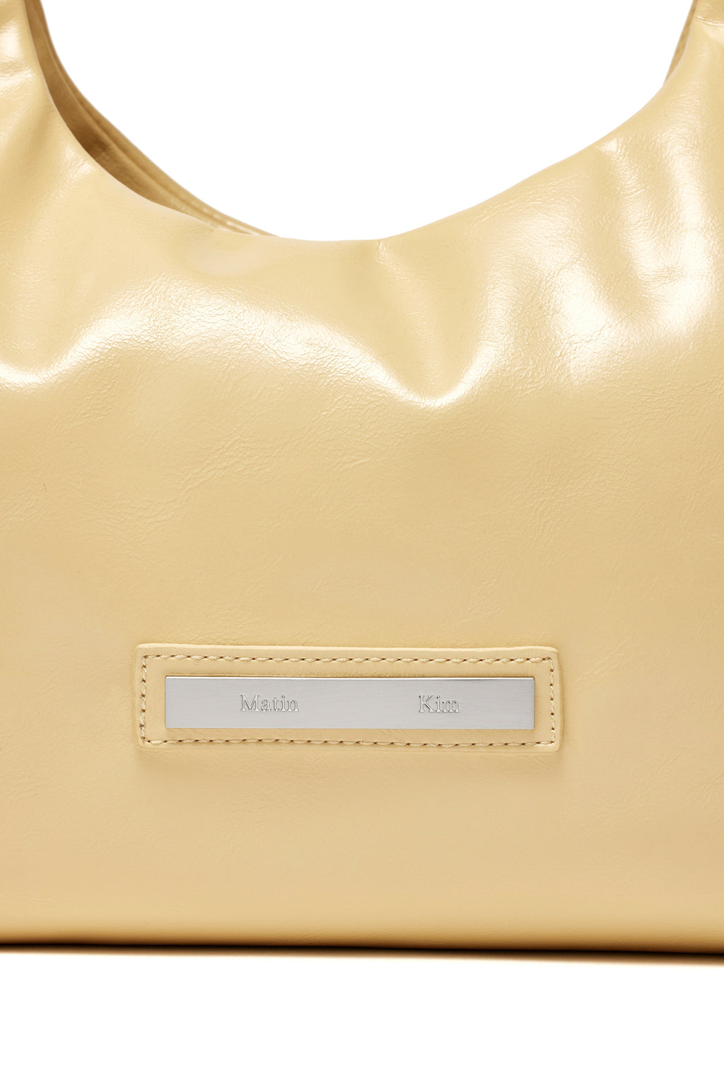 Matin Kim - Embossed Logo Leather Mini Tote Bag (Light Yellow) product image 3 | TRAB K-Fashion Australia