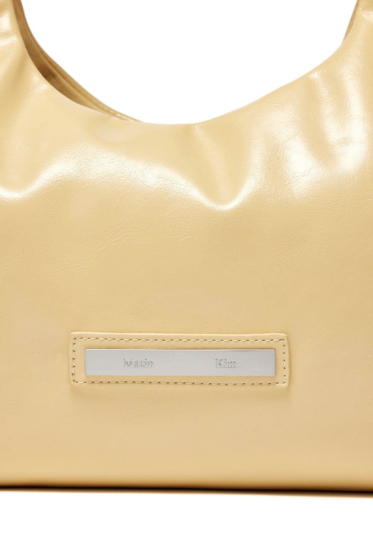 Matin Kim - Embossed Logo Leather Mini Tote Bag (Light Yellow) product image 3 | TRAB K-Fashion Australia