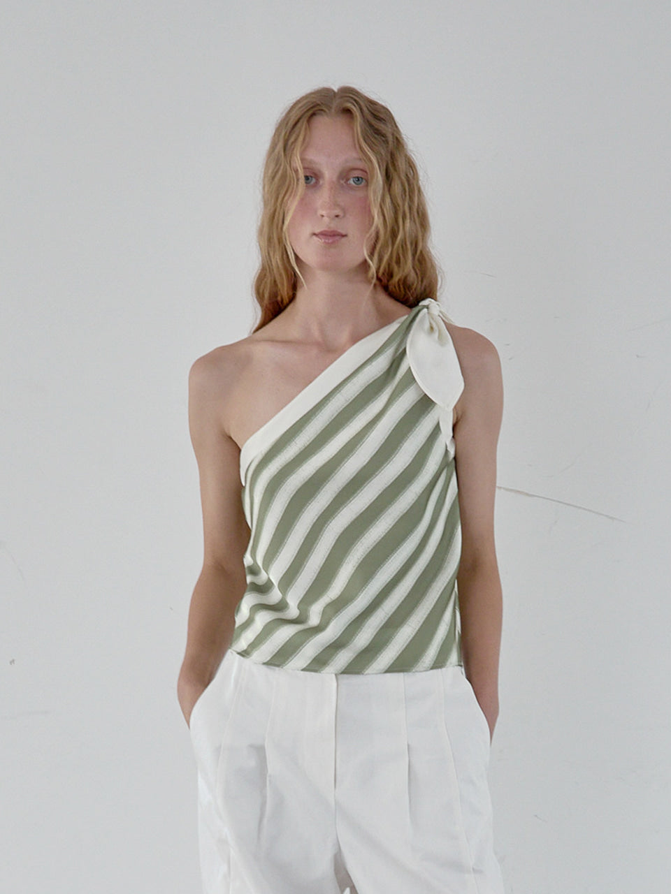 Kijun - [Ships 18 June] Stripe Scarf Top (Olive Green) product image 6 | TRAB K-Fashion Australia