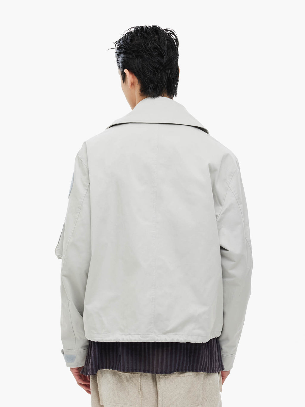 Jiyong Kim - Sun-Bleached Wide Collar Jacket (Light Grey) product image 9 | TRAB K-Fashion Australia