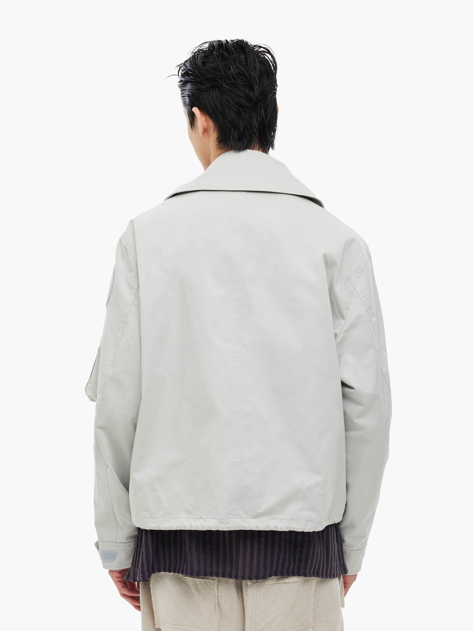 Jiyong Kim - Sun-Bleached Wide Collar Jacket (Light Grey) product image 9 | TRAB K-Fashion Australia