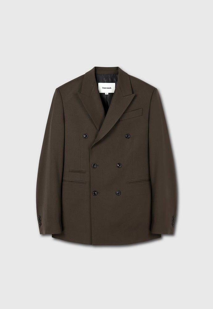 Tonywack - Wool Twill Double-Breasted Tailored Blazer (Brown) product image 6 | TRAB K-Fashion Australia