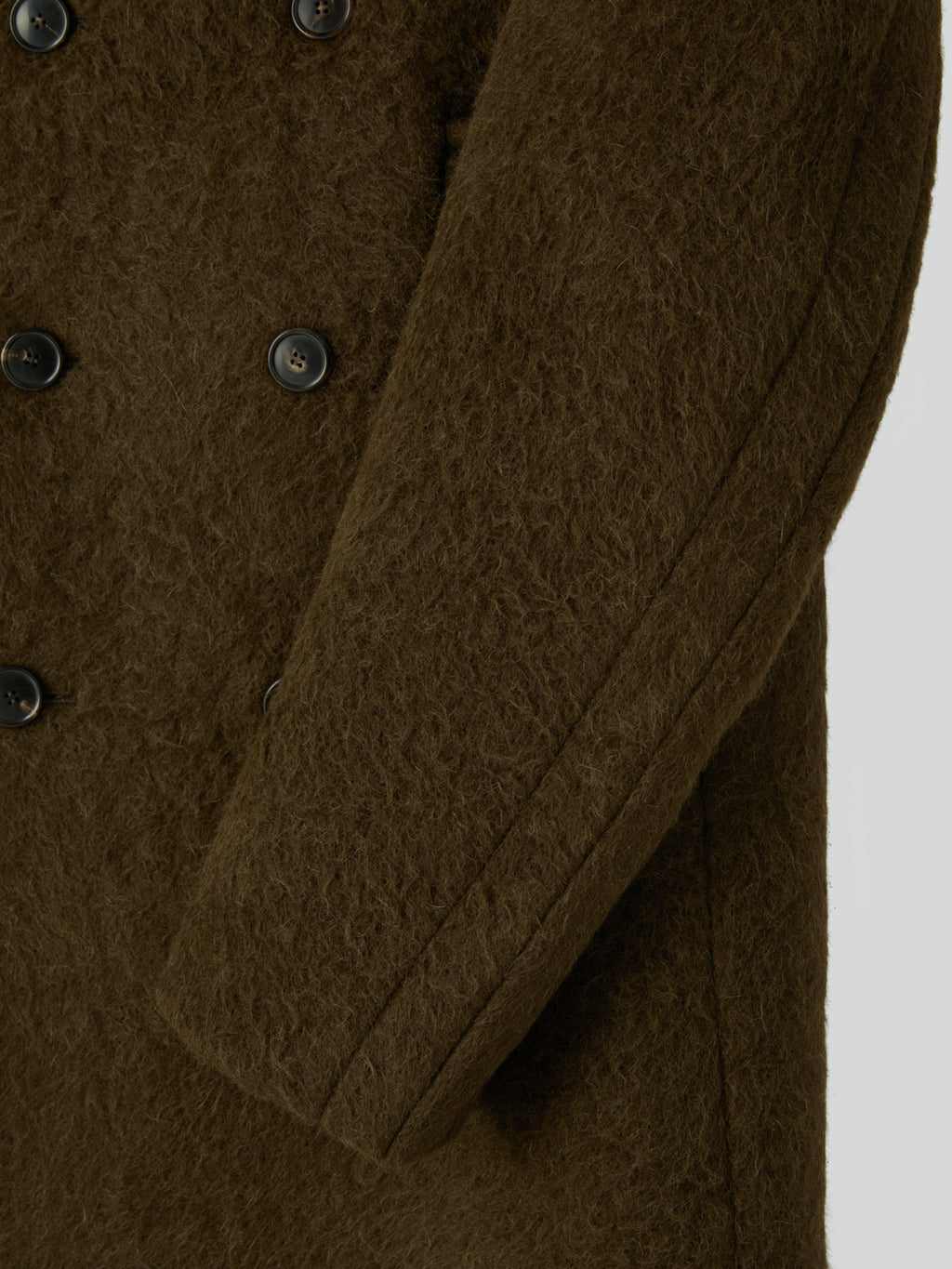 Recto - Lama Wool Vintage Pea Coat (Khaki Brown) product image 9 | TRAB K-Fashion Australia