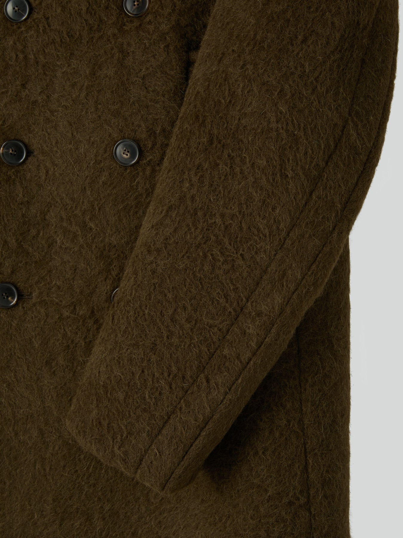 Recto - Lama Wool Vintage Pea Coat (Khaki Brown) product image 9 | TRAB K-Fashion Australia