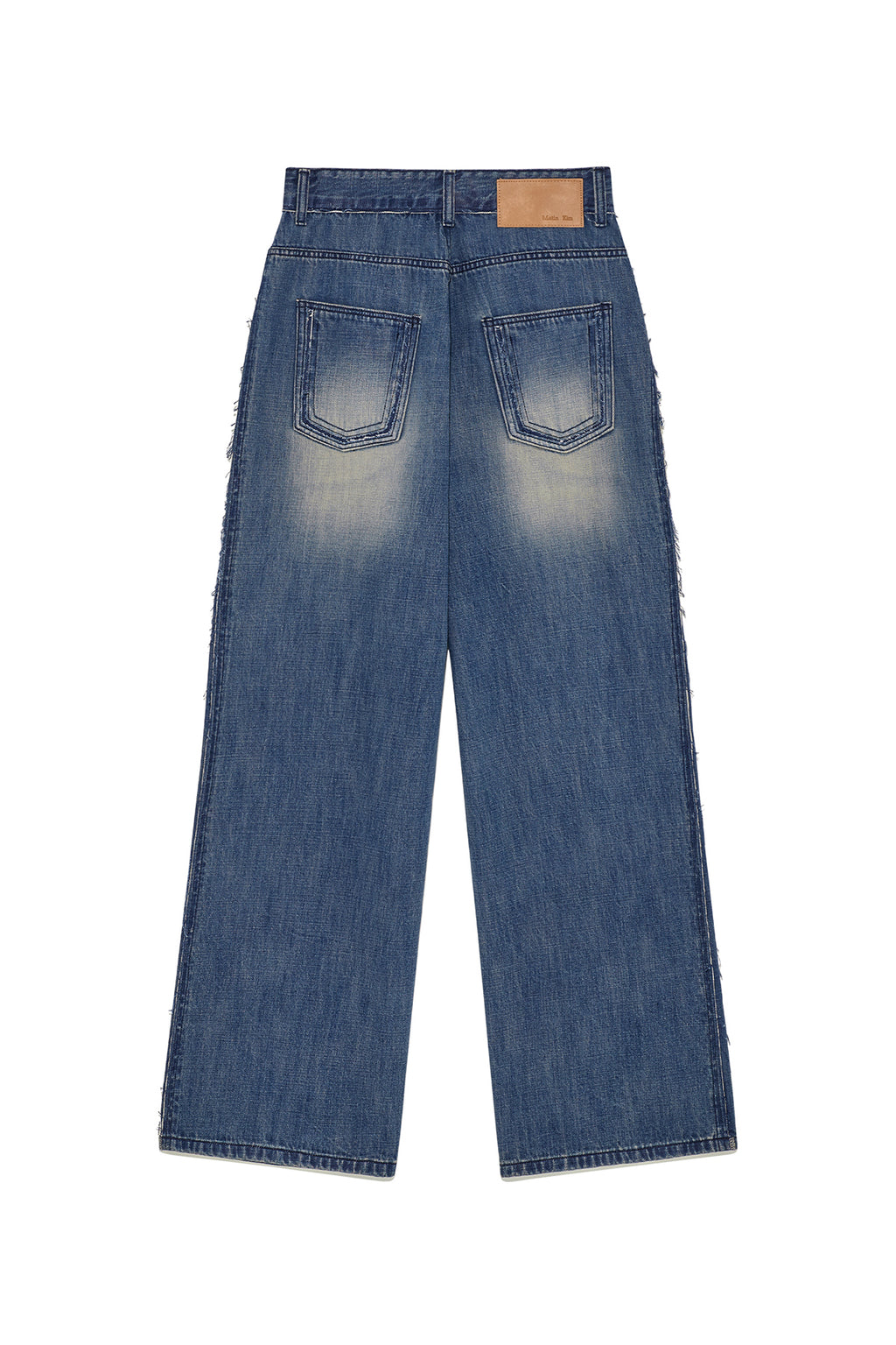 Matin Kim - Rough Cut Line Point Denim Pants (Blue) product image 2 | TRAB K-Fashion Australia