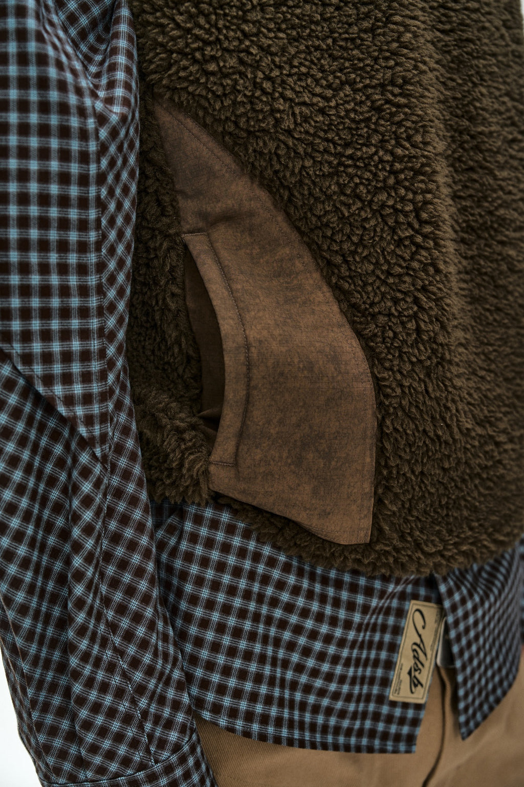 Andersson Bell - Sorano Patchwork Fleece Vest (Taupe) product image 6 | TRAB K-Fashion Australia