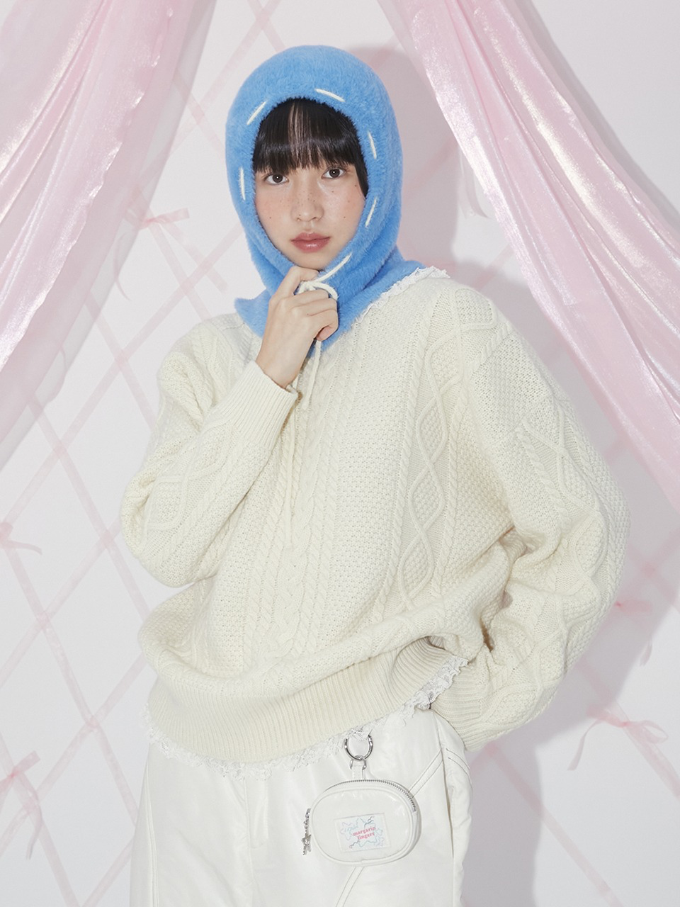 Margarin Fingers - Lace Cable-Knit (Cream) product image 1 | TRAB K-Fashion Australia