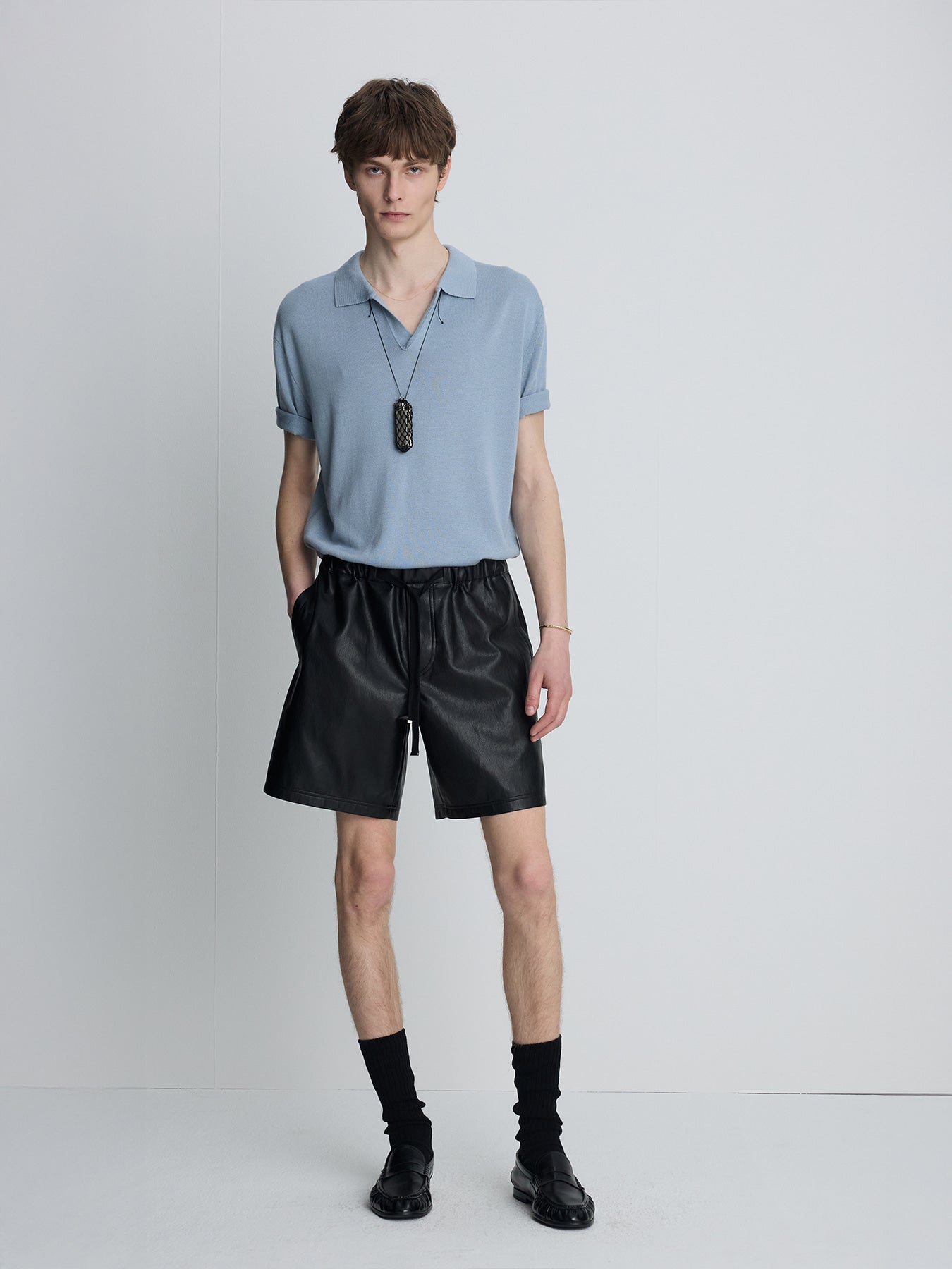 Tonywack - Faux Leather Lounge Shorts (Black) product image 4 | TRAB K-Fashion Australia