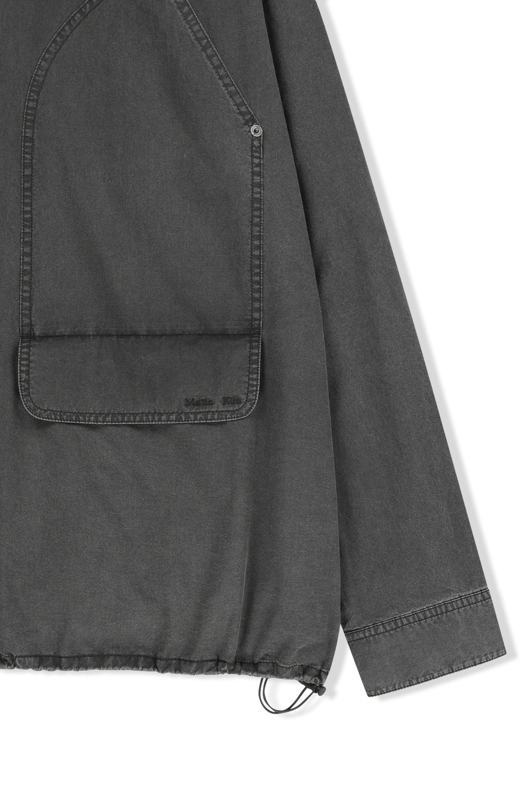 Matin Kim - Washed Cotton Drawstring Shirt (Charcoal) product image 4 | TRAB K-Fashion Australia