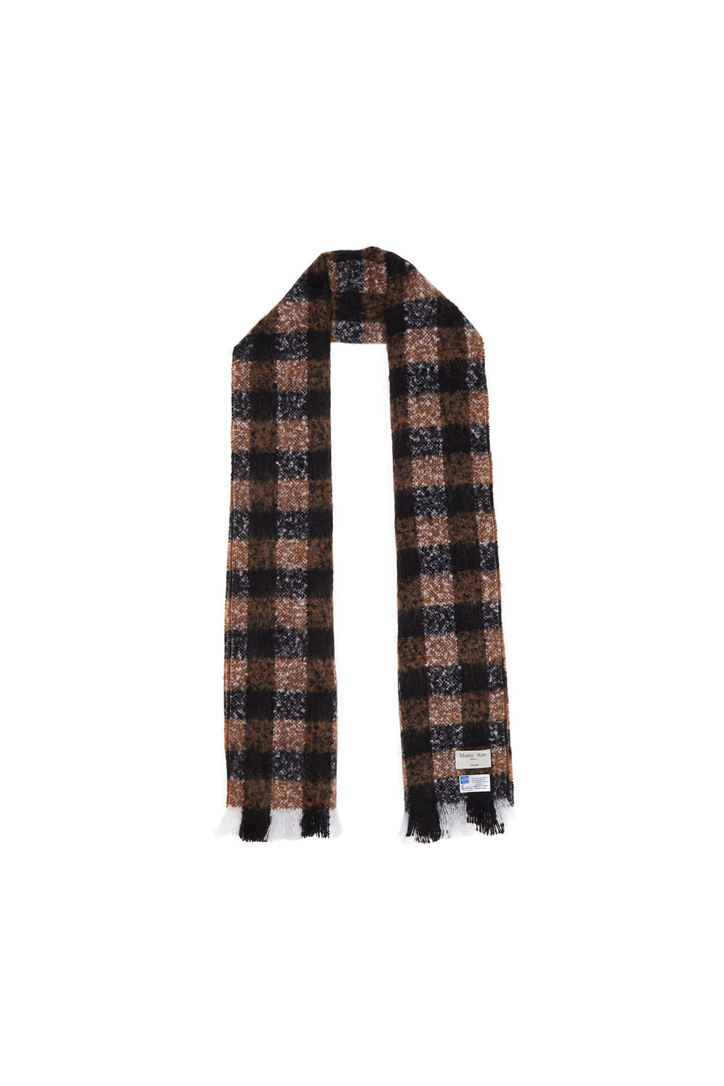 Matin Kim - Classic Wool Blended Check Muffler (Brown) product image 2 | TRAB K-Fashion Australia