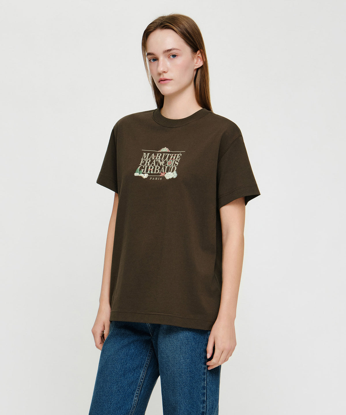 Marithe & Francois Girbaud - [Pre-order – Ships 21 Sep] Seoul Exclusive Classic Logo Tee (Dark Brown) product image 2 | TRAB K-Fashion Australia