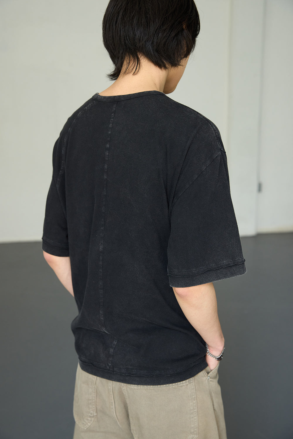 Hatchingroom - Double Henley Neck Tee 1/2 Dusty (Black) product image 8 | TRAB K-Fashion Australia