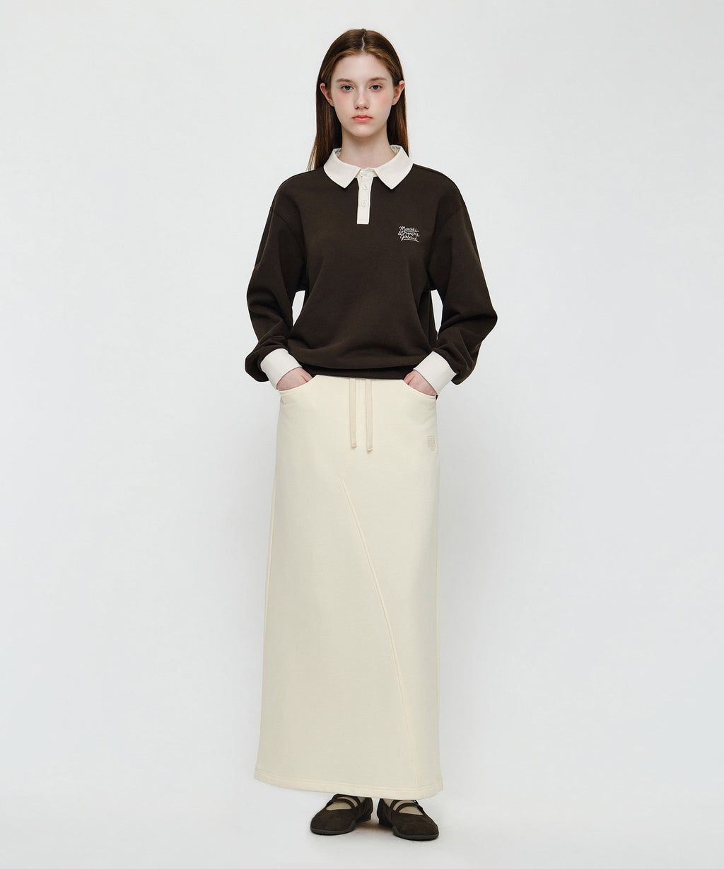Marithe & Francois Girbaud - Color Block Collar Sweatshirt (Dark Brown) product image 4 | TRAB K-Fashion Australia