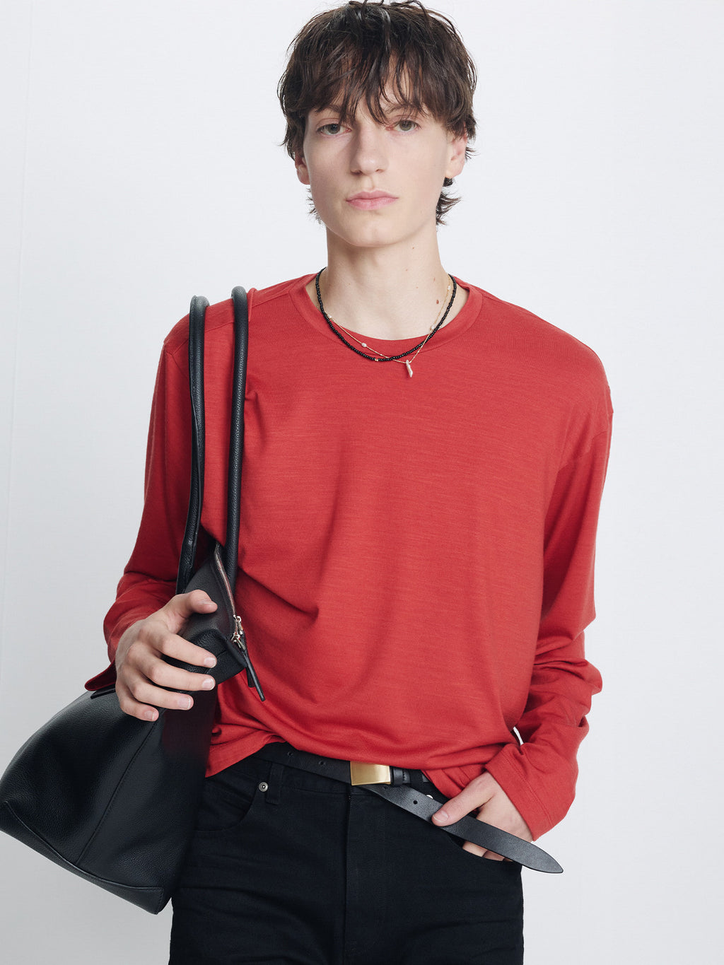 Tonywack - Wool Relaxed Long Sleeve (Coral Red) product image 4 | TRAB K-Fashion Australia