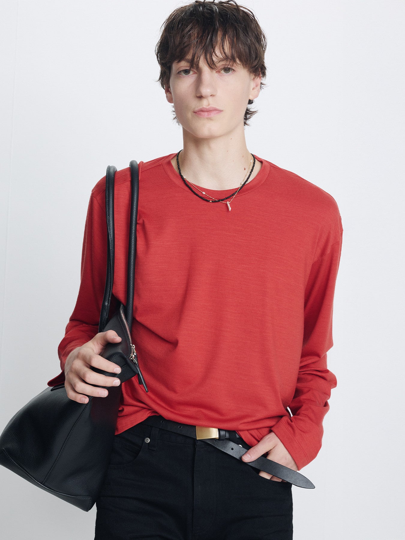 Tonywack - Wool Relaxed Long Sleeve (Coral Red) product image 4 | TRAB K-Fashion Australia