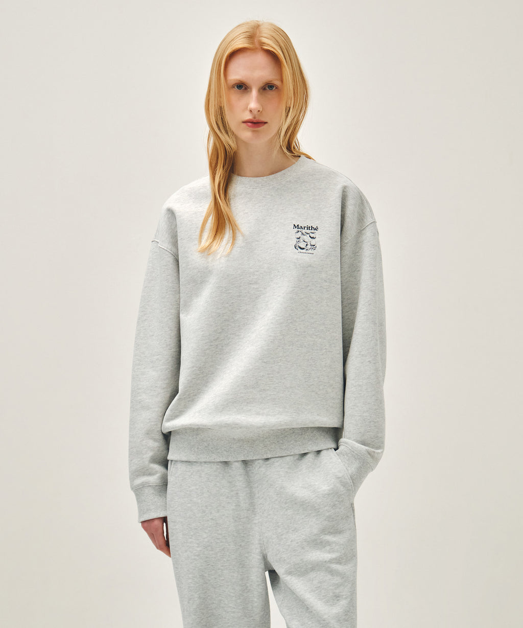 Marithe & Francois Girbaud - Lemon Graphic Oversized Sweatshirt (Light Heather Gray) product image 1 | TRAB K-Fashion Australia