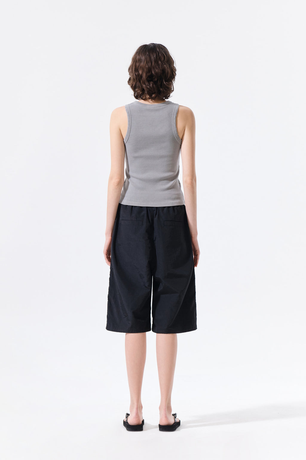 Matin Kim - Side Logo Bermuda Track Pants (Black) product image 8 | TRAB K-Fashion Australia