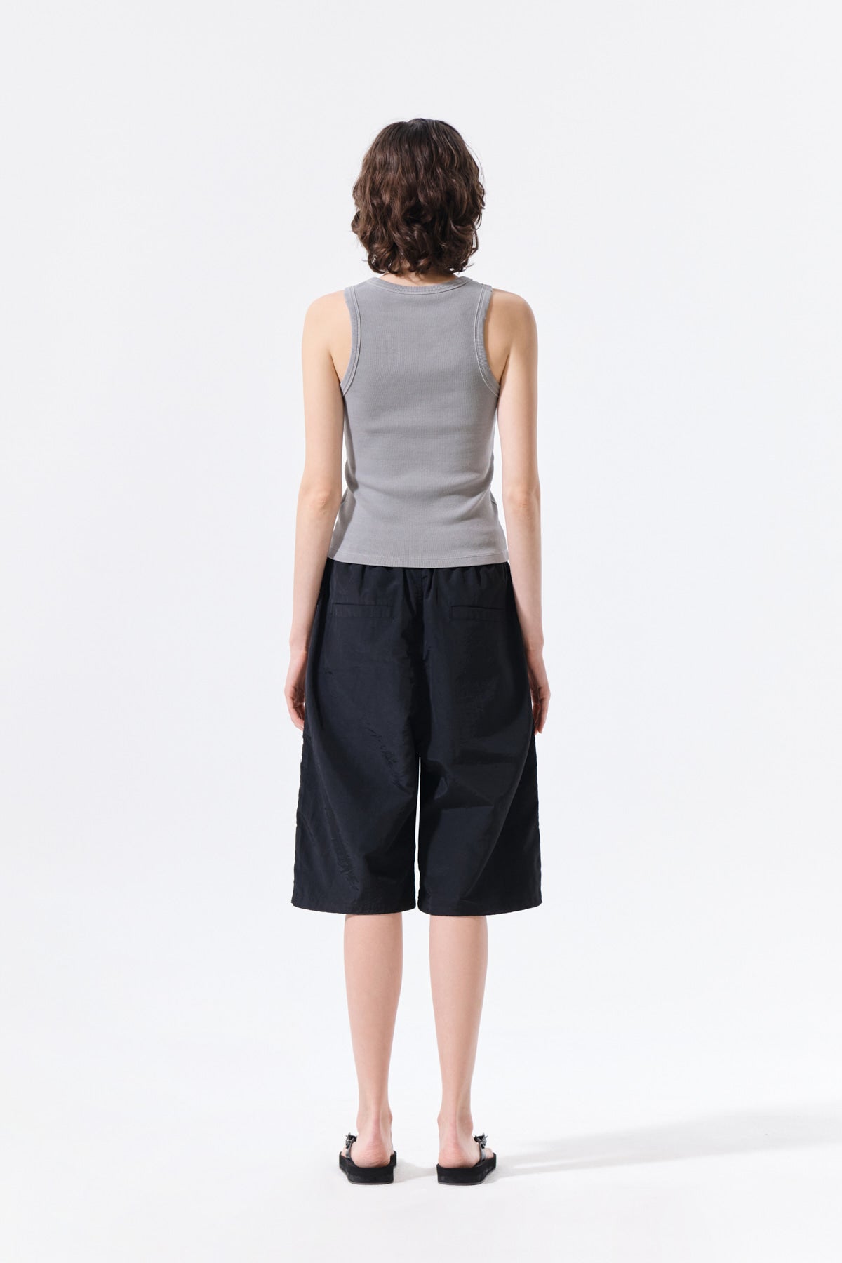 Matin Kim - Side Logo Bermuda Track Pants (Black) product image 8 | TRAB K-Fashion Australia
