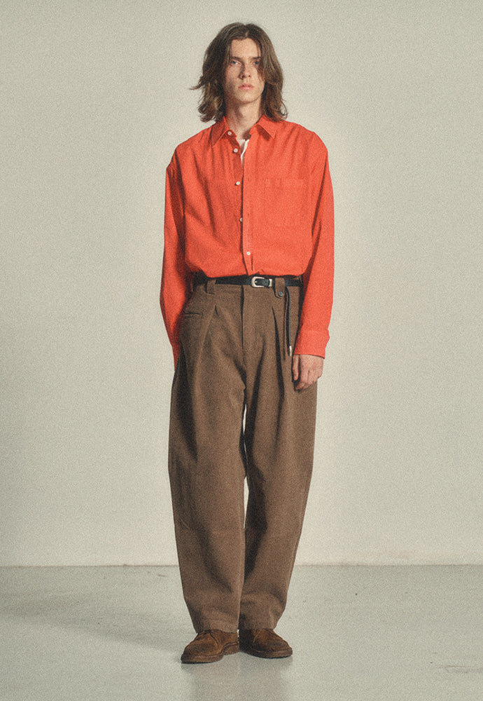 Art if acts - Pocket On Tuck Pants (Brown) product image 4 | TRAB K-Fashion Australia