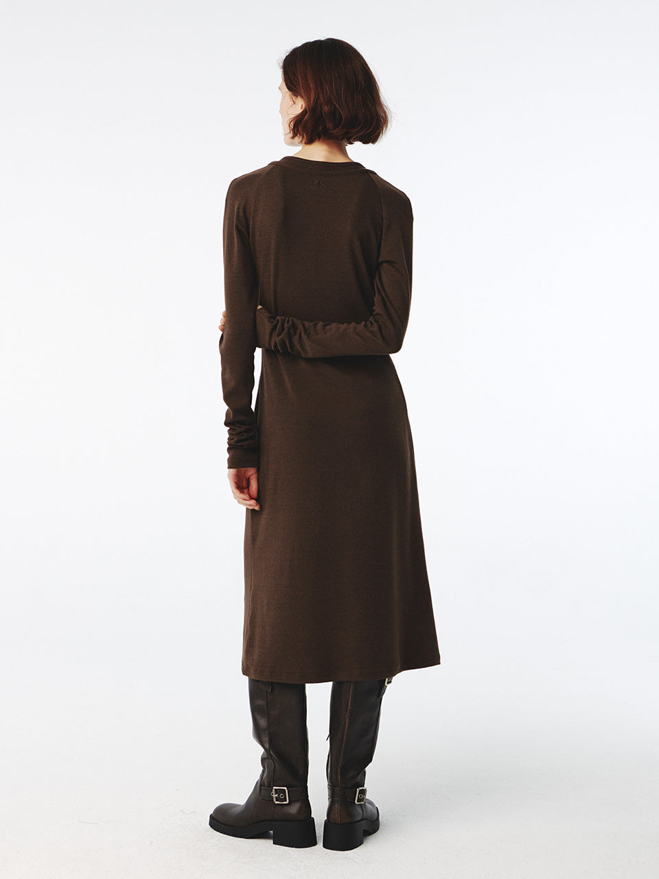 Kijun - Raglan Cut Jersey Dress (Brown) product image 2 | TRAB K-Fashion Australia