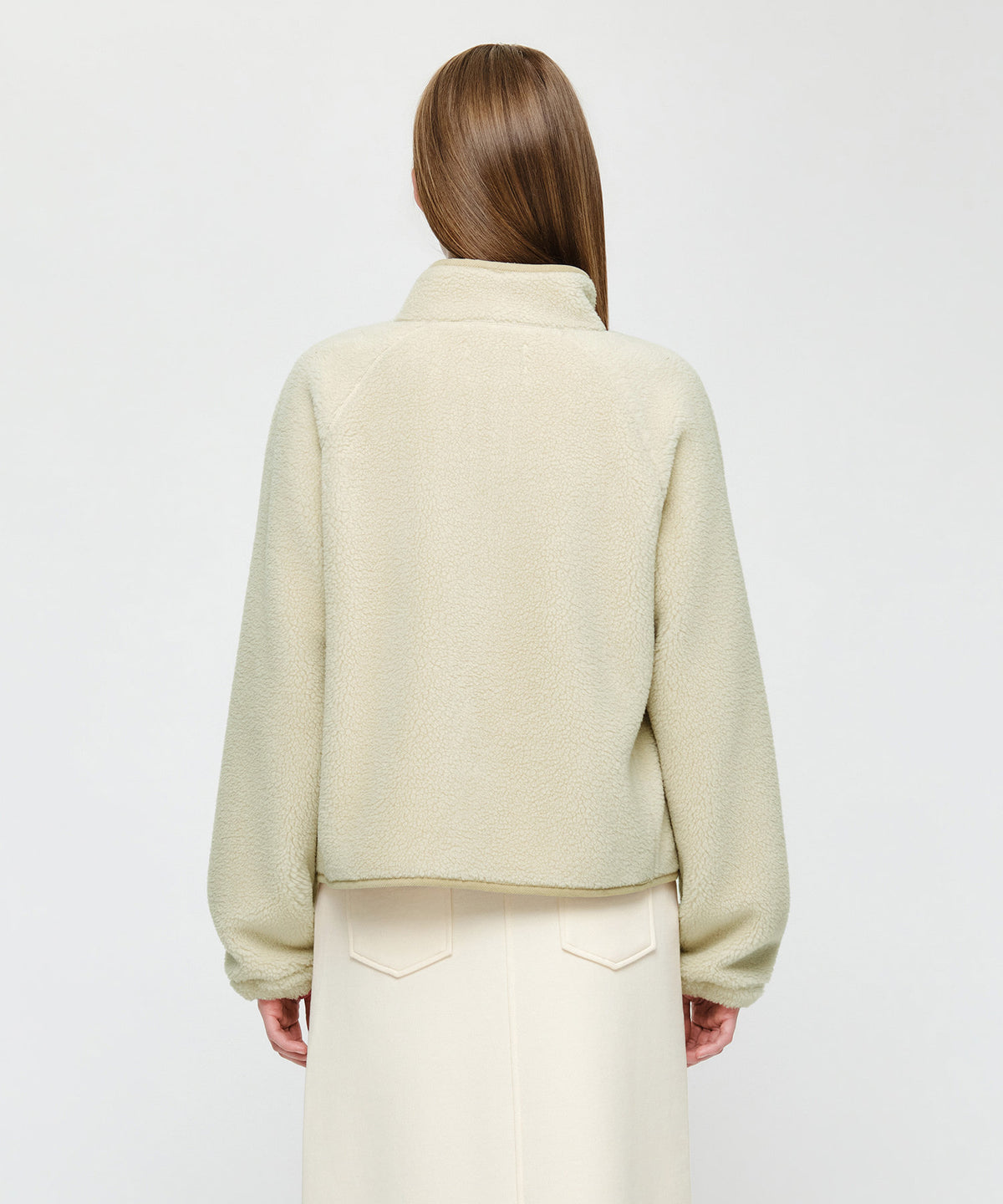 Marithe & Francois Girbaud - High Neck Fleece Jacket (Ivory) product image 2 | TRAB K-Fashion Australia