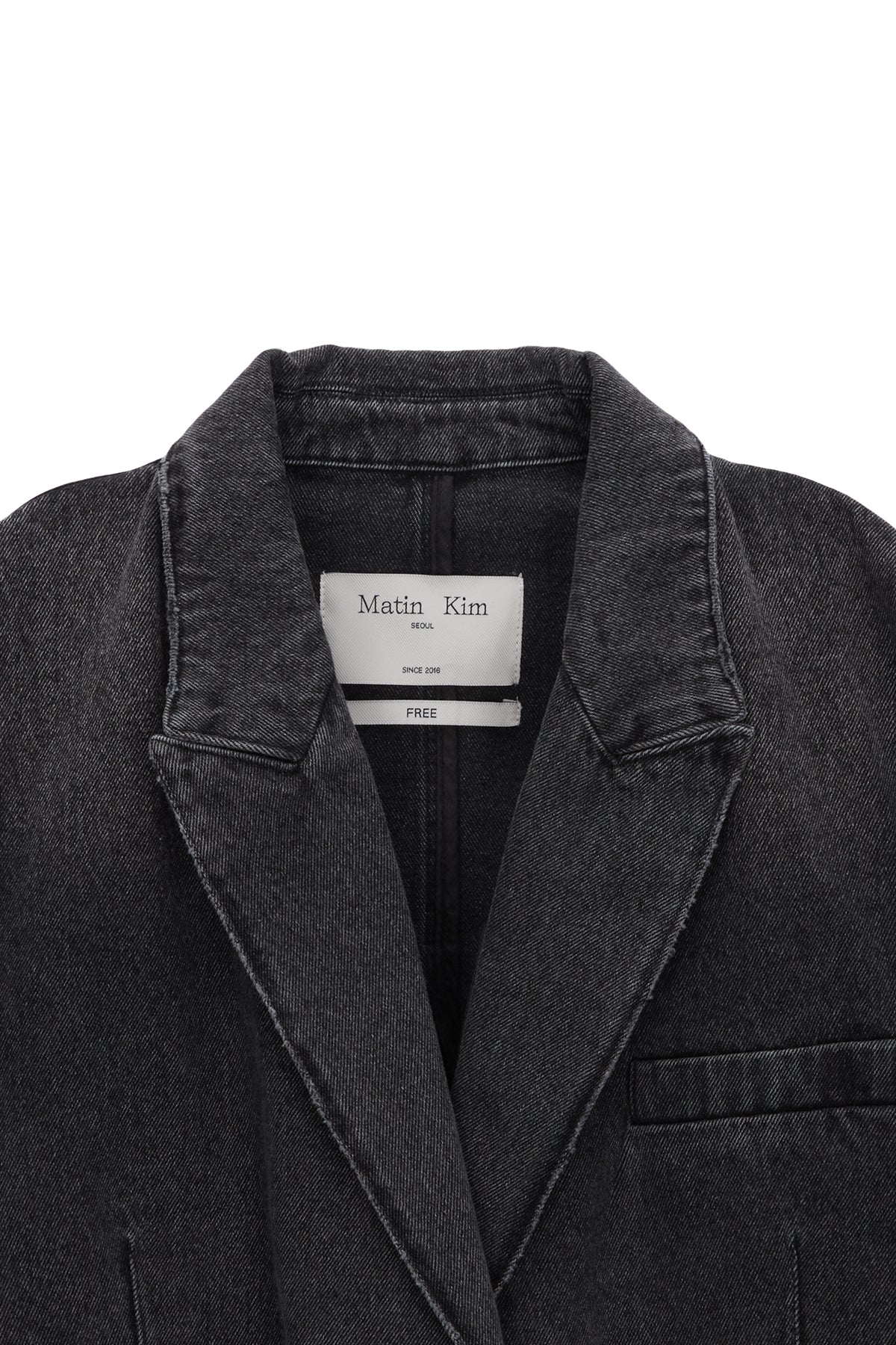 Matin Kim - Washed Denim Blazer (Grey) product image 3 | TRAB K-Fashion Australia