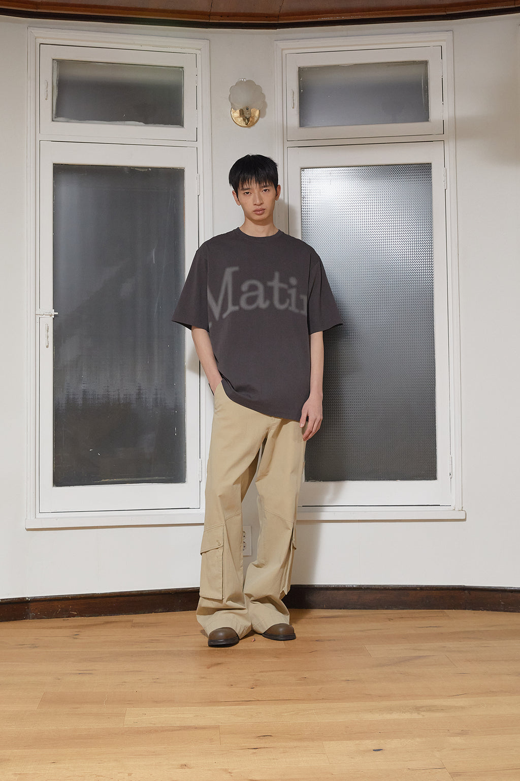 Matin Kim - Big Arch Logo Top (Charcoal) product image 9 | TRAB K-Fashion Australia