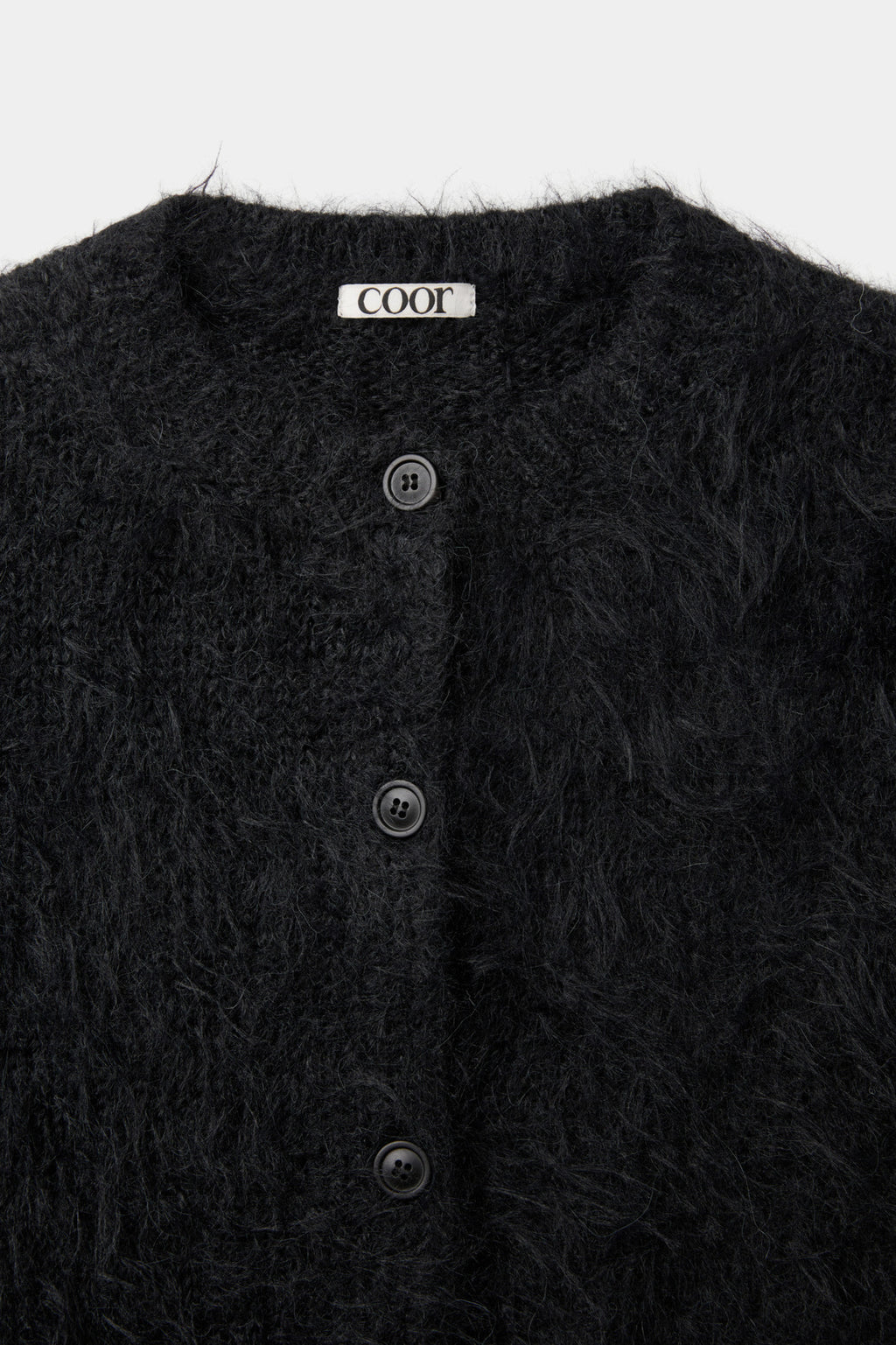 Coor - Fuzzy Cropped Cardigan (Black) product image 5 | TRAB K-Fashion Australia