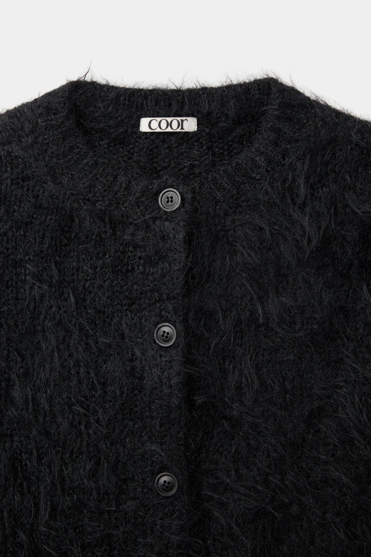 Coor - Fuzzy Cropped Cardigan (Black) product image 5 | TRAB K-Fashion Australia