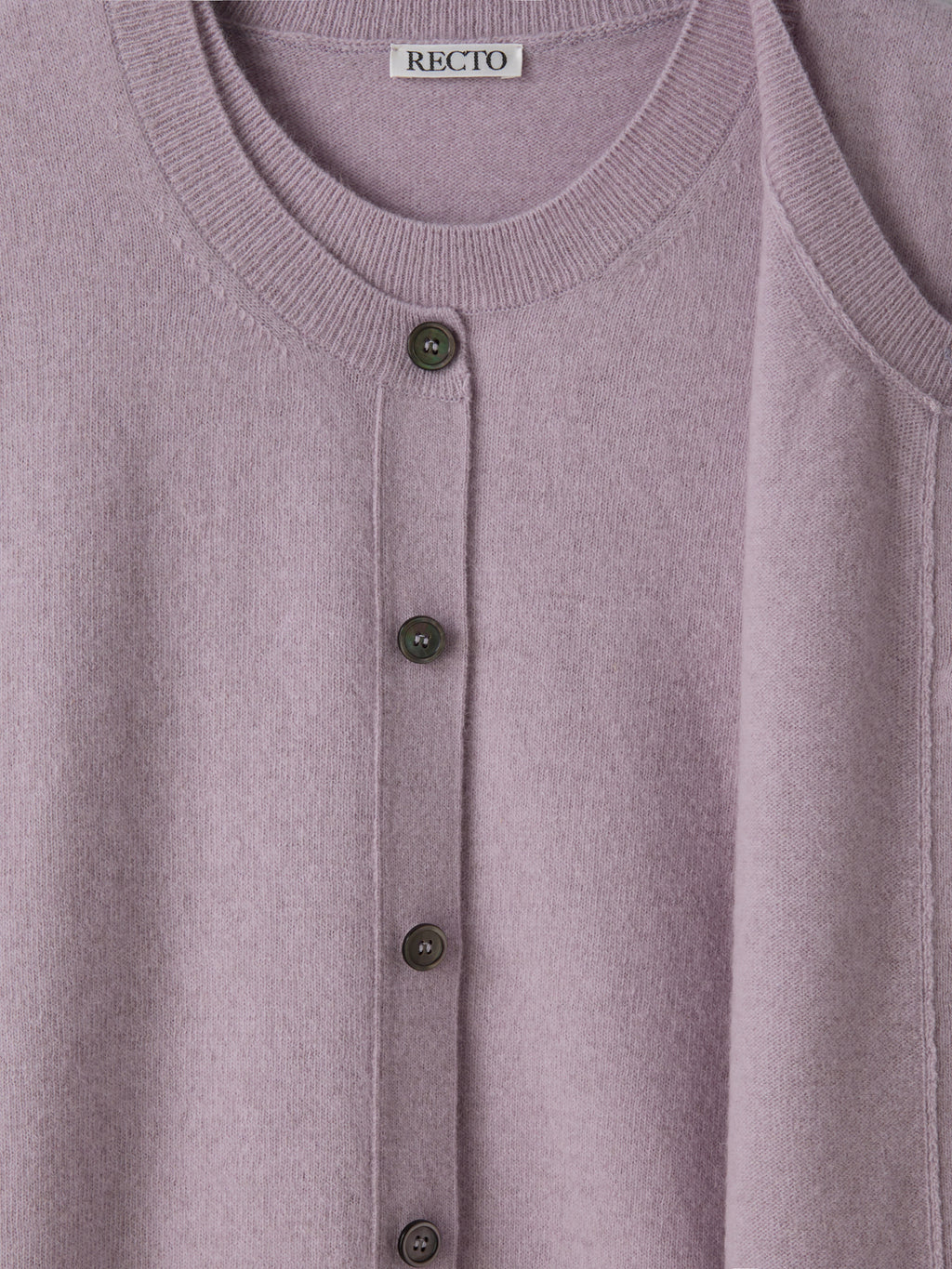 Recto - Crew Neck Layered Cardigan Knit Top (Lavender) product image 11 | TRAB K-Fashion Australia