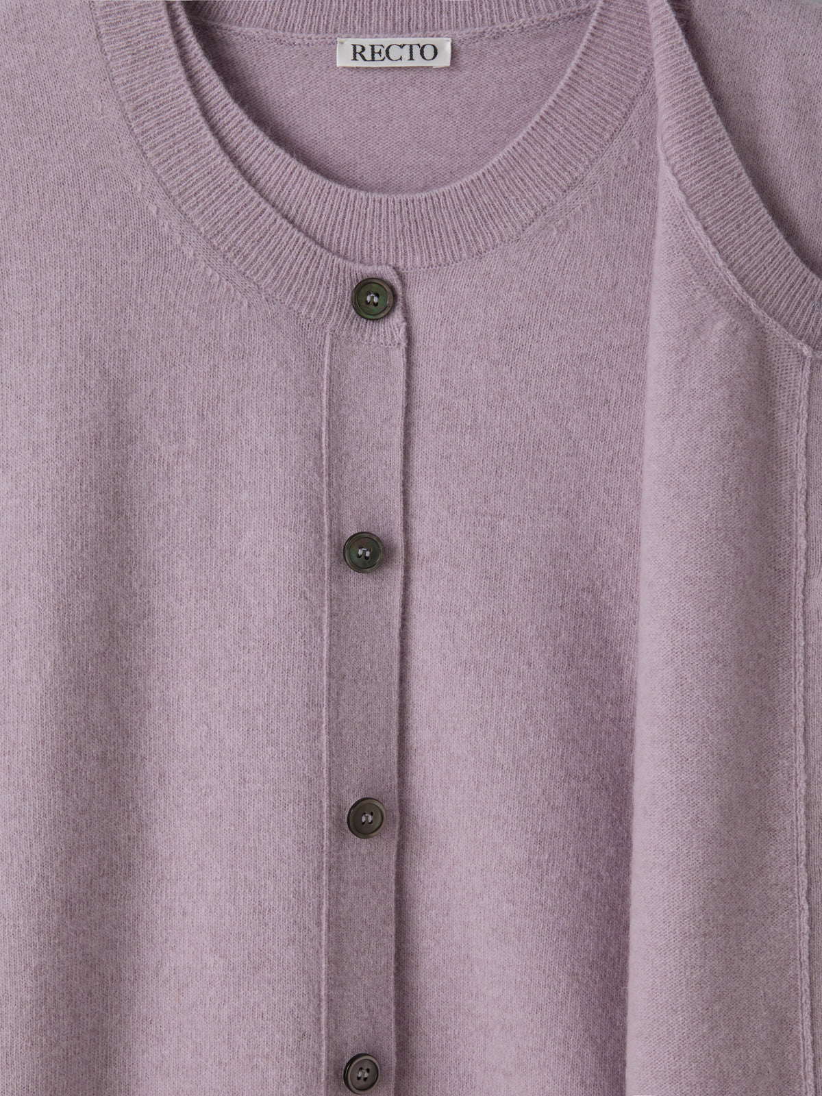 Recto - Crew Neck Layered Cardigan Knit Top (Lavender) product image 11 | TRAB K-Fashion Australia