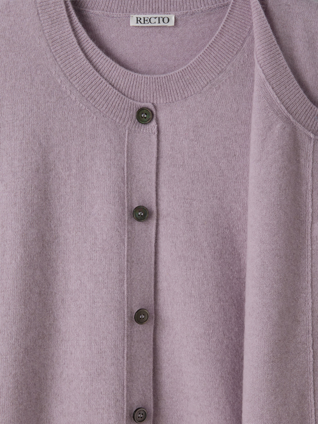 Recto - Crew Neck Layered Cardigan Knit Top (Lavender) product image 11 | TRAB K-Fashion Australia