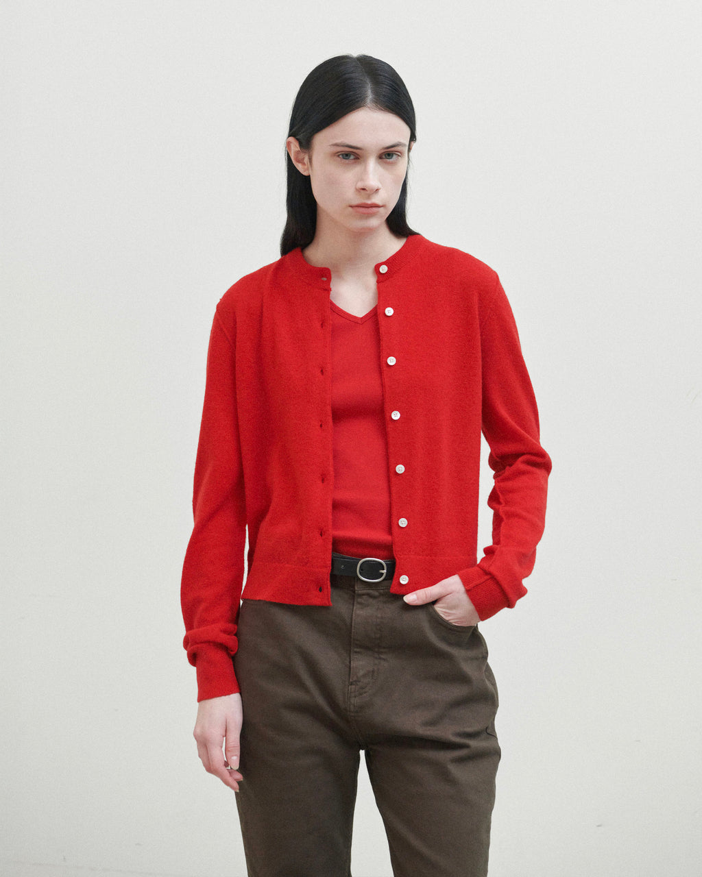 Brownyard - Soft Round Cardigan (Red) product image 1 | TRAB K-Fashion Australia