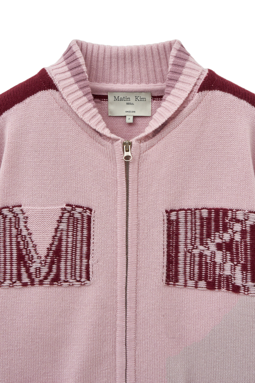 Matin Kim - Matin Kim Initial Knit Zip Up (Pink) product image 3 | TRAB K-Fashion Australia
