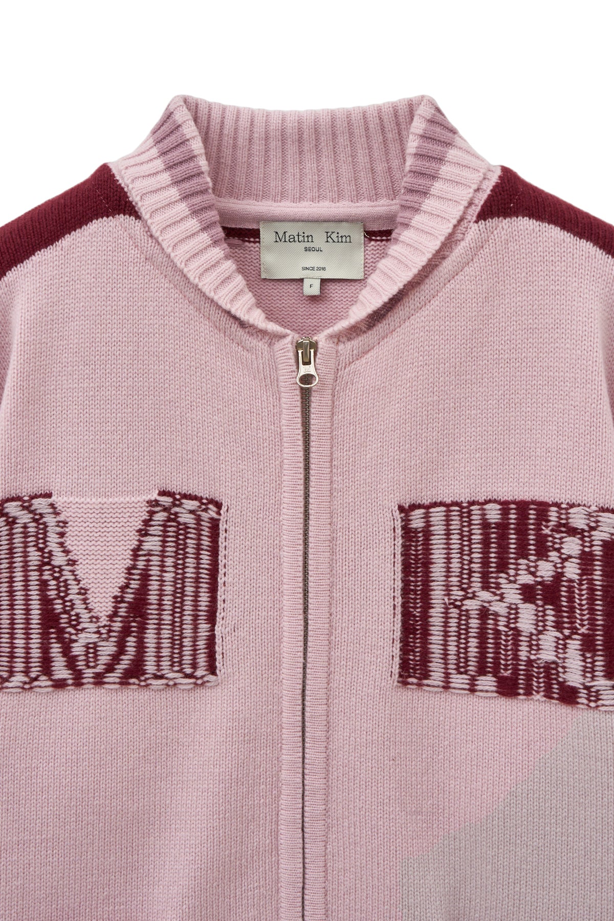 Matin Kim - Matin Kim Initial Knit Zip Up (Pink) product image 3 | TRAB K-Fashion Australia