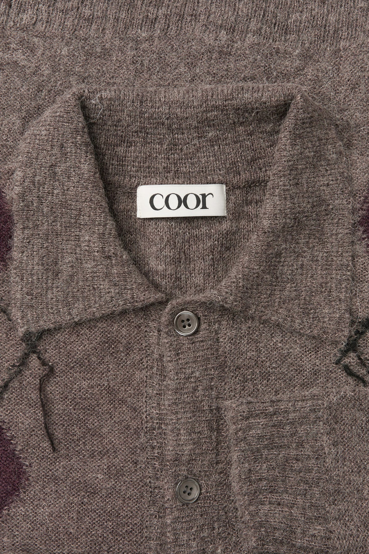 Coor - Inside Out Argyle Collar Cardigan (Melange Brown) product image 5 | TRAB K-Fashion Australia