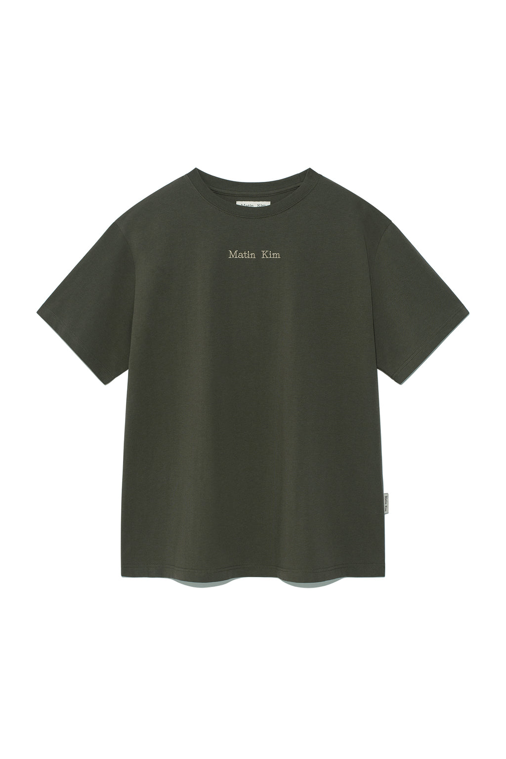 Matin Kim - Embroidery Small Logo Oversize Top (Khaki) product image 1 | TRAB K-Fashion Australia