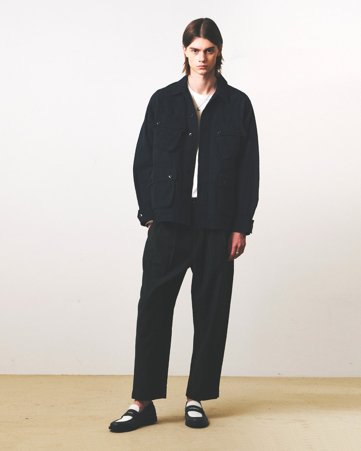 Eastlogue - Jungle Fatigue Jacket (Navy Linen Check) product image 4 | TRAB K-Fashion Australia