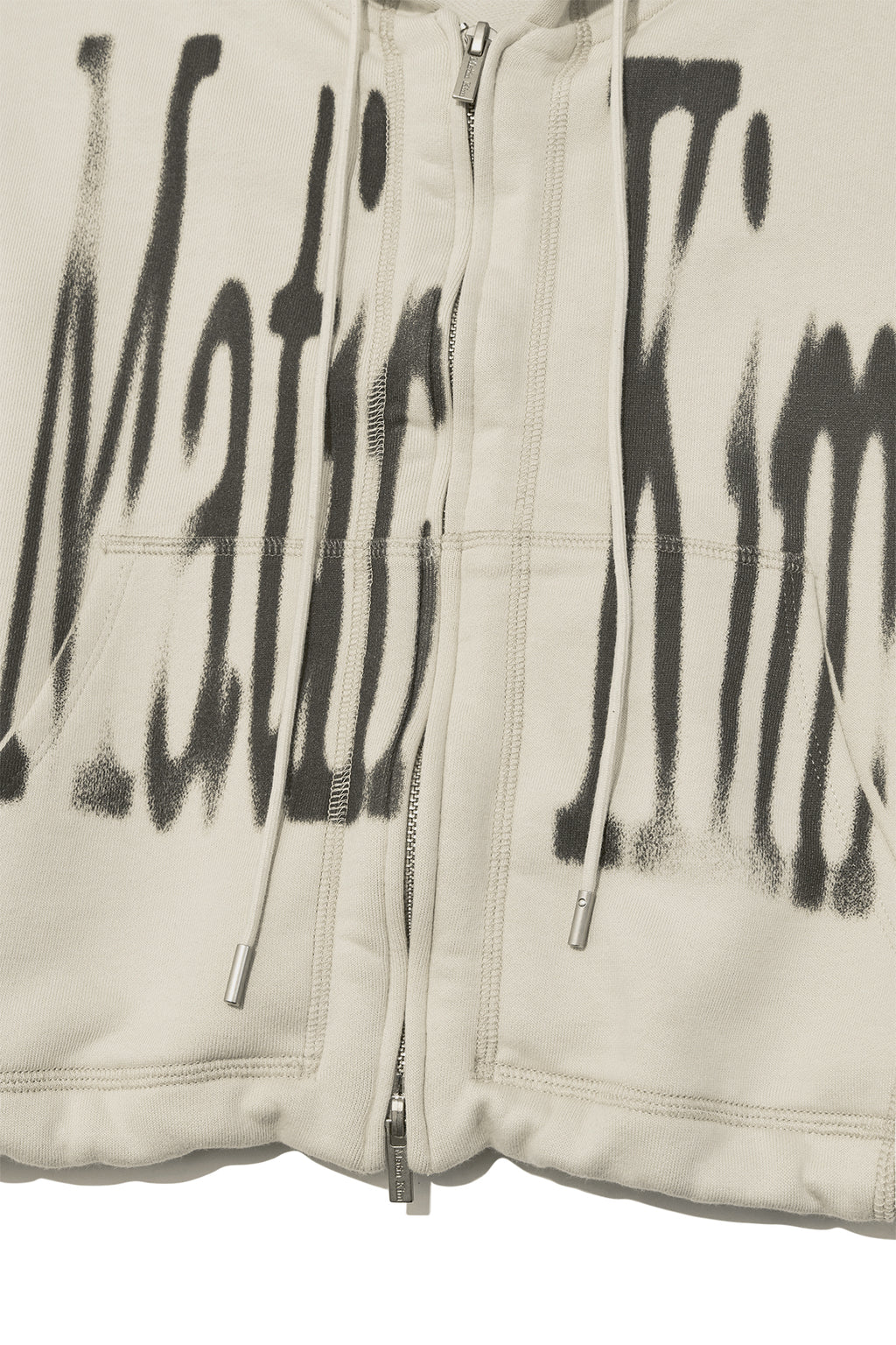 Matin Kim - Big Logo Crop Hoody Zip Up (Beige) product image 4 | TRAB K-Fashion Australia