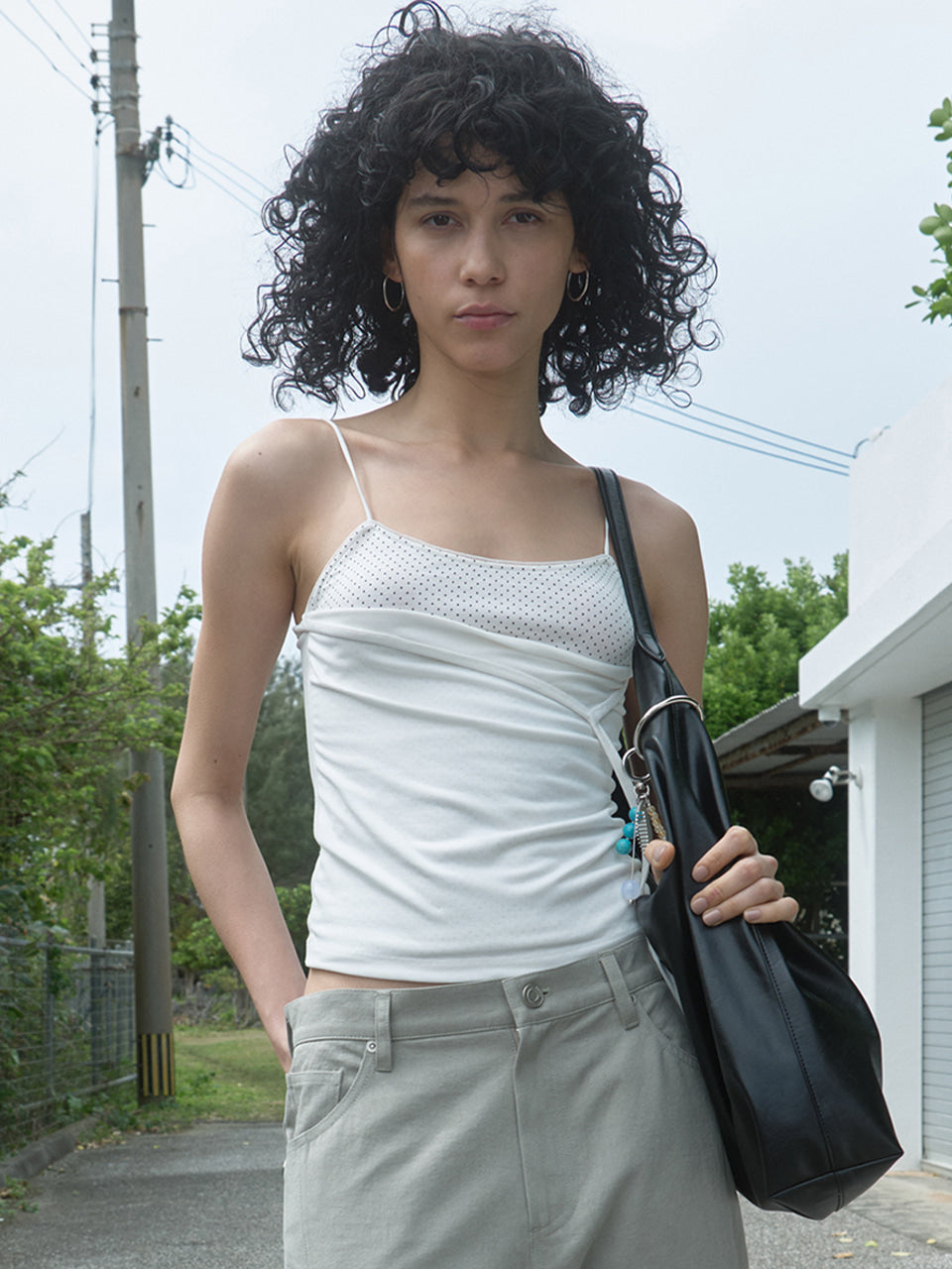 Kijun - [Ships 22 June] Polka Dot Layered Tank Top (Off-White) product image 5 | TRAB K-Fashion Australia