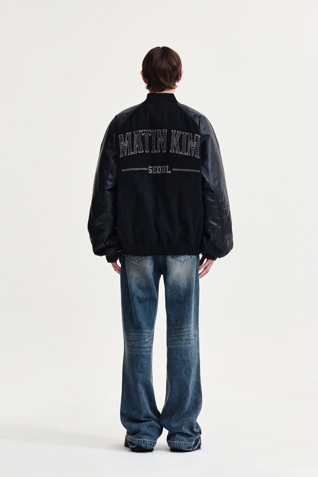 Matin Kim - Stunning Point Faux Leather Jumper (Black) product image 7 | TRAB K-Fashion Australia