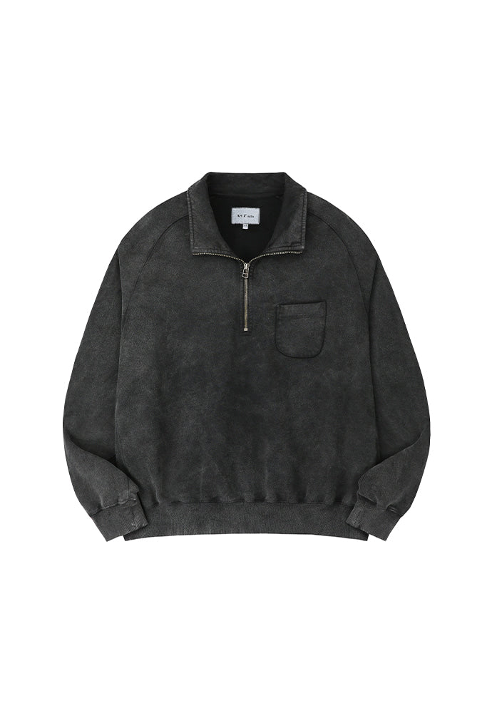 Art if acts - Garment Dyed Half Zipup Sweat (Faded Charcoal) product image 7 | TRAB K-Fashion Australia