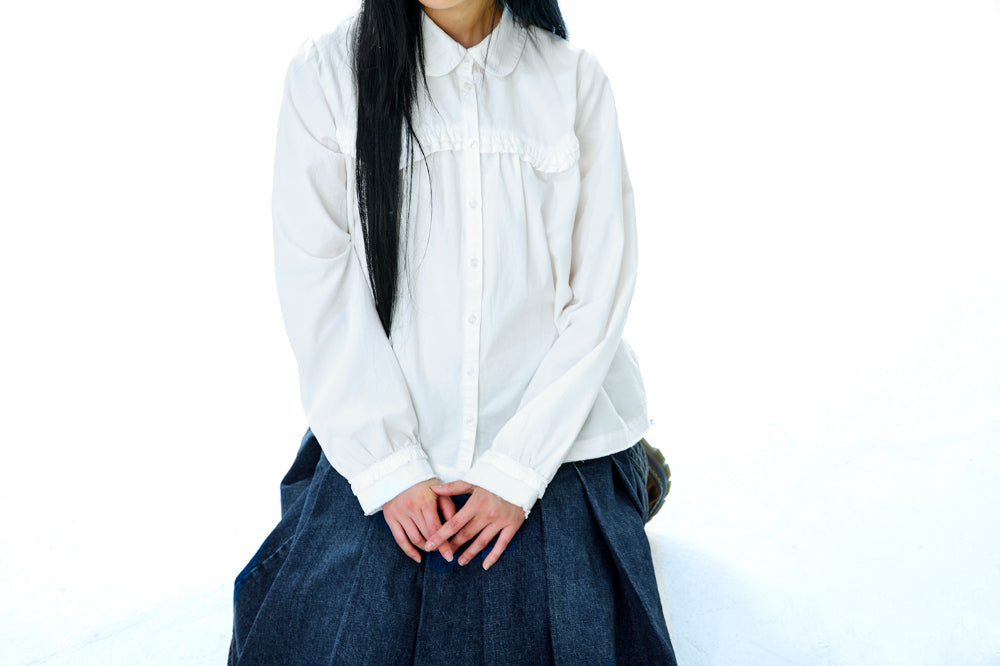 Coyseio - Rough Cut Frill Shirt (Ivory) product image 14 | TRAB K-Fashion Australia
