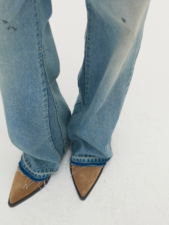 Tonywack - Flared-Leg Reconstructed Denim Jeans (Washed Light Blue) product image 5 | TRAB K-Fashion Australia