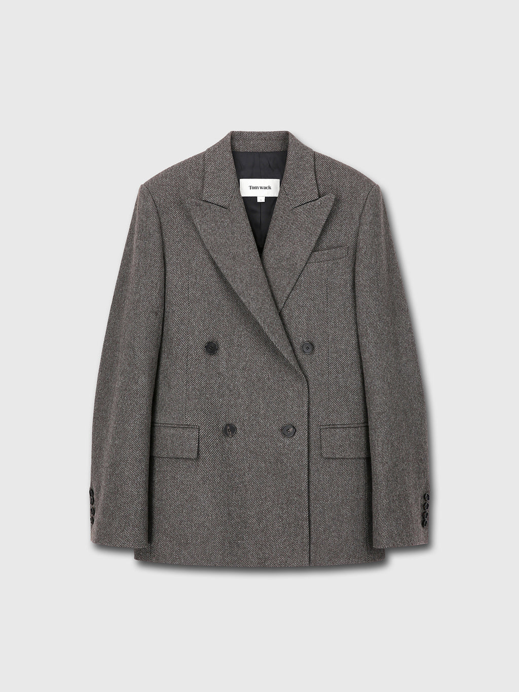 Tonywack - Tailored Wool Twill Double-Breasted Jacket (Grey) product image 10 | TRAB K-Fashion Australia