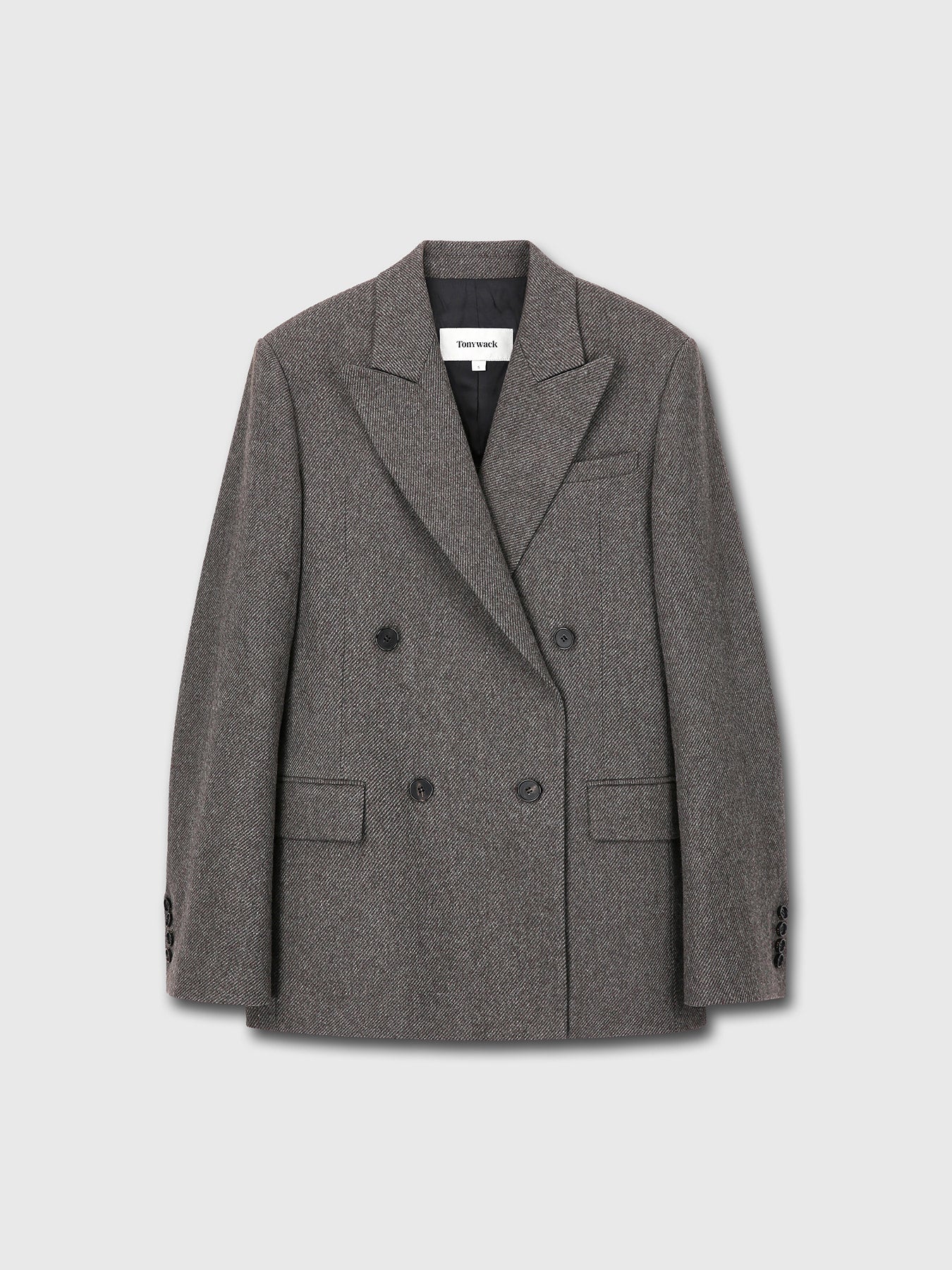 Tonywack - Tailored Wool Twill Double-Breasted Jacket (Grey) product image 10 | TRAB K-Fashion Australia