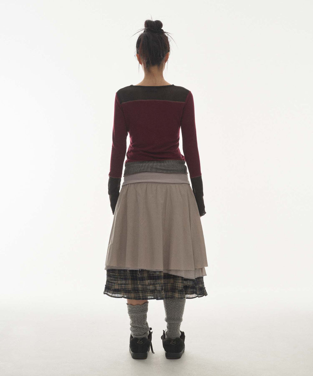 Coyseio - Net Stitch Longsleeves (Plum Red) product image 10 | TRAB K-Fashion Australia