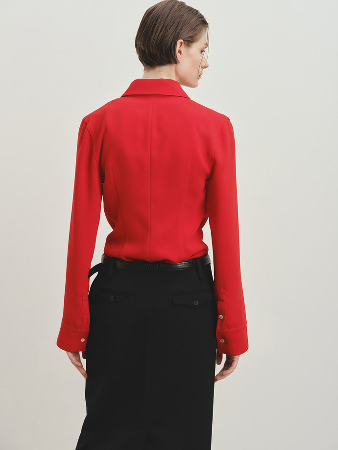 Tonywack - Pointed Collar Fitted Shirts (Red) product image 5 | TRAB K-Fashion Australia