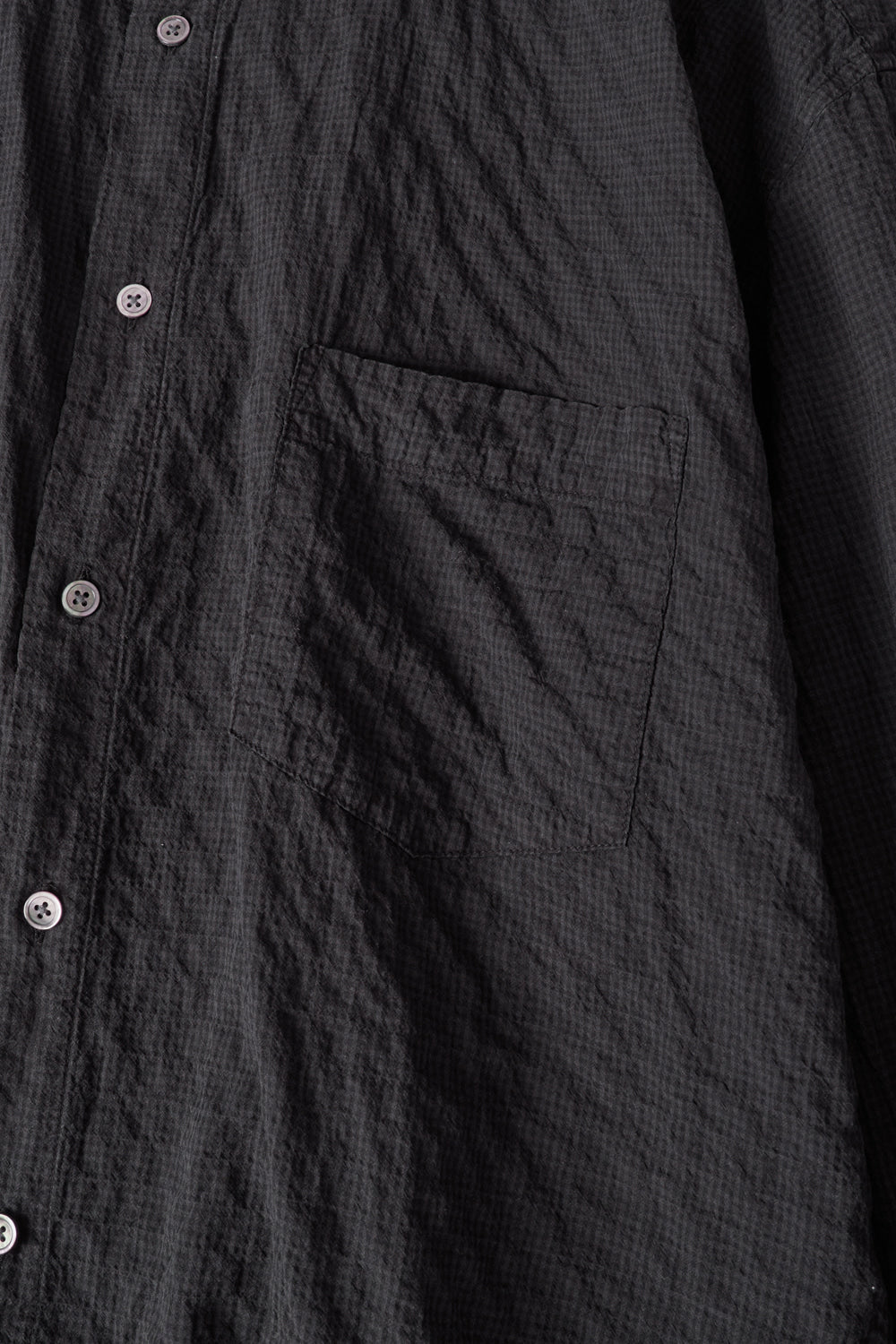 Hatchingroom - Band Collar Shirt Pin Check Dyed (Charcoal) product image 4 | TRAB K-Fashion Australia